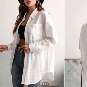 H&M oversized white button up
